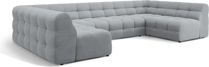 Actual product image Micadoni Velvet Panoramic Sofa, "Kendal", 7 Seats, 372x203x79Made in Europe (Sofa landscape)