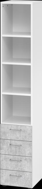 MC MySchrank Basic Kombi 4 Schubladen + Regal (40 x 42 x 215.5 cm)