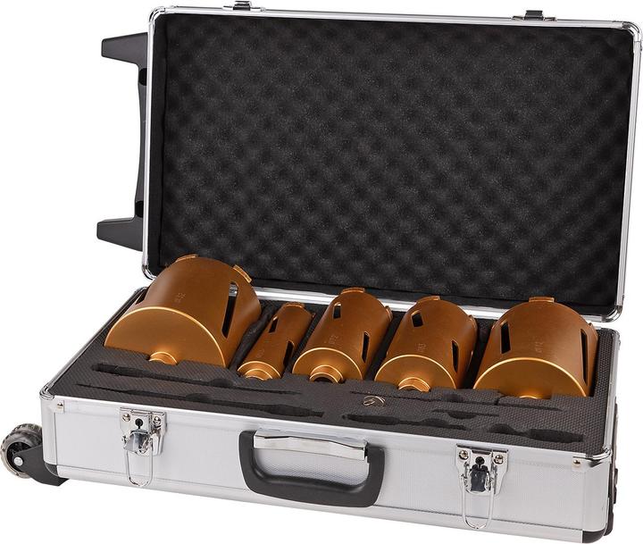 Produktbild Dema HM Bohrkronen Set 11 tlg. mit Trolley (72 mm, 83 mm, 112 mm, 132 mm)