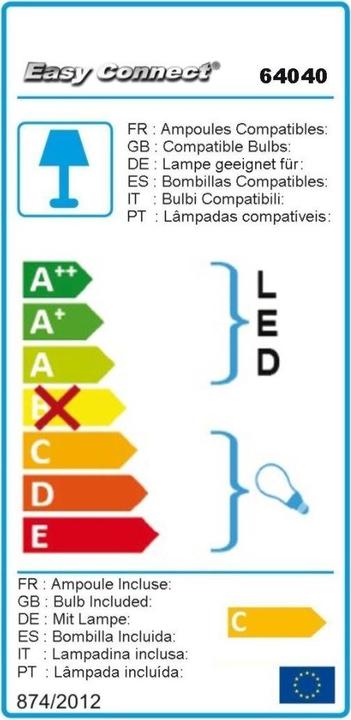 Etichetta energetica Easy Connect Luce a colonna (420 lm, E27, IP44)