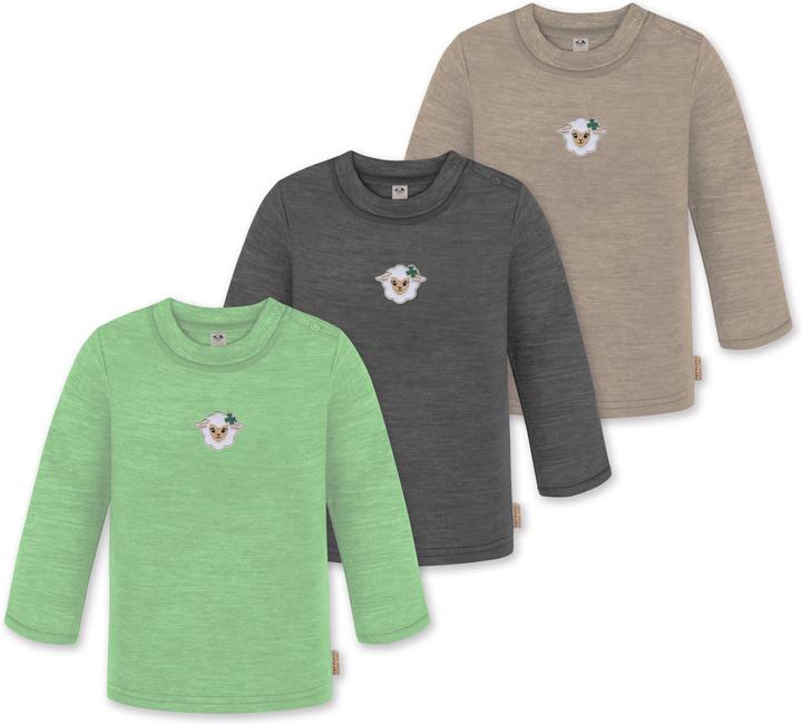 Actual product image Normani 3-pack baby merino longsleeve "Taupo" - 9475 (104)
