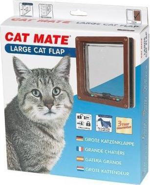 Image du produit Cat Mate Rabat de chat à verrouillage 4 voies, XL, marron (Chatière magnétique)