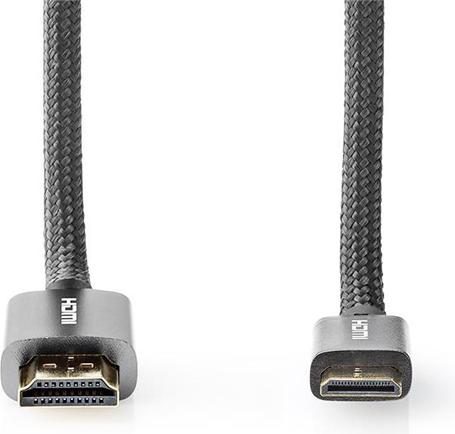 Immagine prodotto Nedis Cavo HDMI T ad alta velocità con Ethernet HDMIT Maschio HDMIT Mini Maschio 4K@60Hz 18 Gbps 2,00 m (2 m, HDMI)