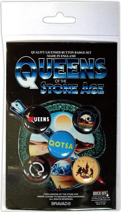 Queens Of The Stone Age Logo Abzeichen 5erPack Metall Kunststoff