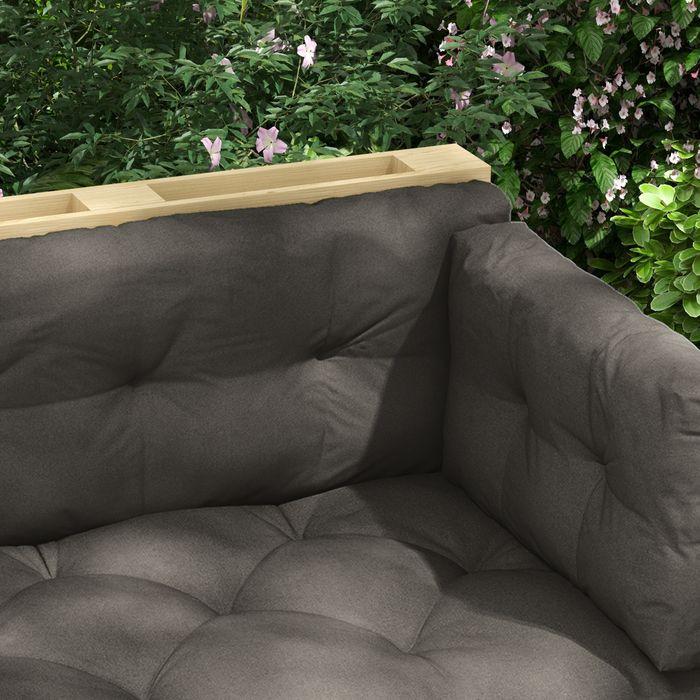 Image du produit Swisshandel24 3 Sitzer Palettenkissen 120cmx80cmx12cm, UV-Schutz wasserabweisend, Dunkelgrau (120 x 80 x 12 cm)