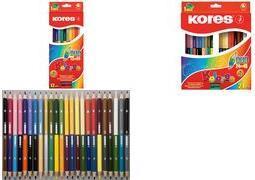 Immagine prodotto Kores Matite colorate ""DUO"", confezione da 12 + temperino GRATUITO con campo per il nome, in legno di (Multicolore, 12 x)