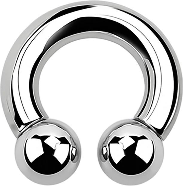 Star Piercing Circular Barbell Innengewinde silber mit zwei Kugeln (ohne Messing, Chirurgenstahl 316L)