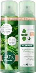 Klorane Reinigendes Trockenshampoo Brennnessel Dunkles Haar - 2x150ml (300 ml, Trockenshampoo)