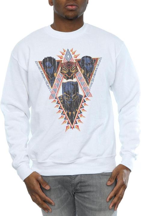 Actual product image Mens Black Panther Tribal Heads Cotton Sweatshirt (L)