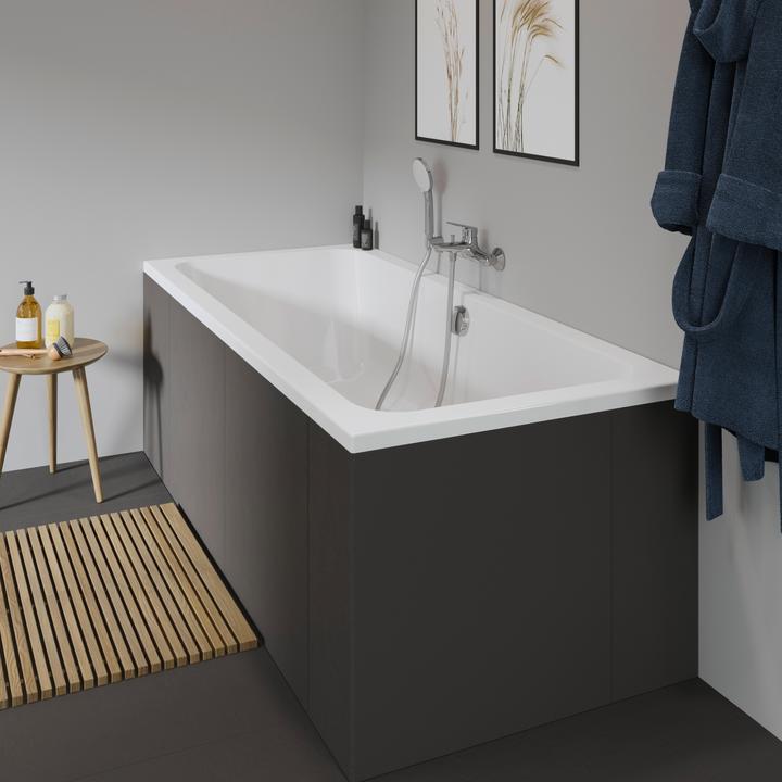Produktbild Duravit Rechteckbadewanne Krperformbadewanne D-Code 80 x 180 cm wei glatt 700101000000000 (150 l, 180 cm, 80 cm)