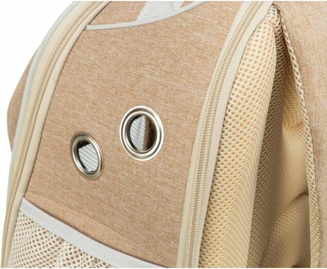 Produktbild Trixie Tiertransport-Rucksack Willow Beige/Braun (Katze, Hund, Reflektoren, Atmungsaktiv)