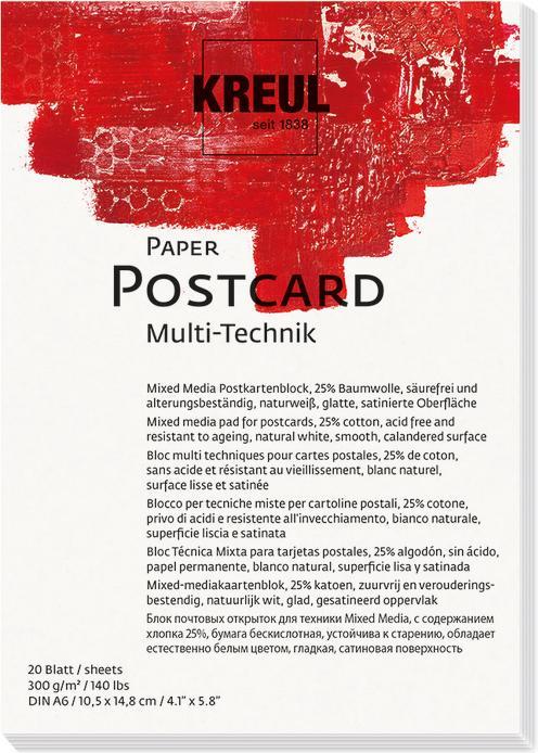 Immagine prodotto Kreul Blocco di carta per cartoline, DIN A6, 20 fogli (300 g/m², 1 x)