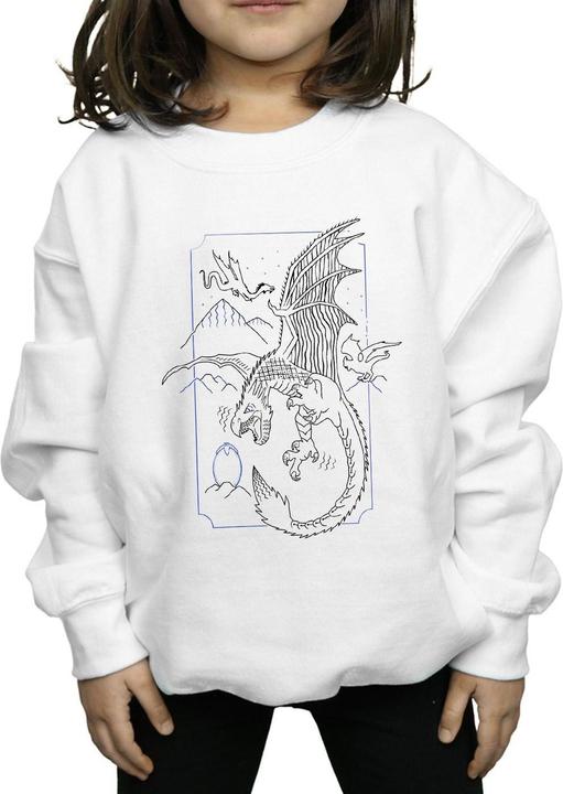 Actual product image Girls Dragon Line Art Sweatshirt (116)