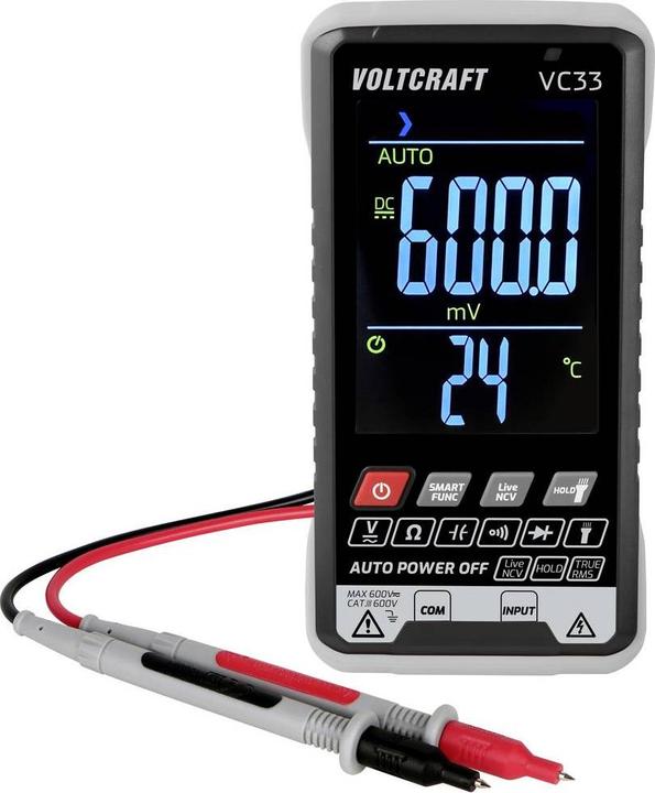 Immagine prodotto Voltcraft VC33 Multimetro portatile calibrato (ISO) digitale Display (conteggi): 5999 (CAT III 600V)