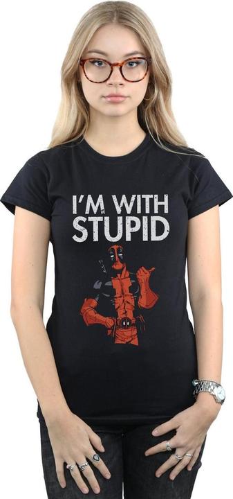 Image du produit - T-shirt DEADPOOL I'M WITH STUPID - Femme (S)