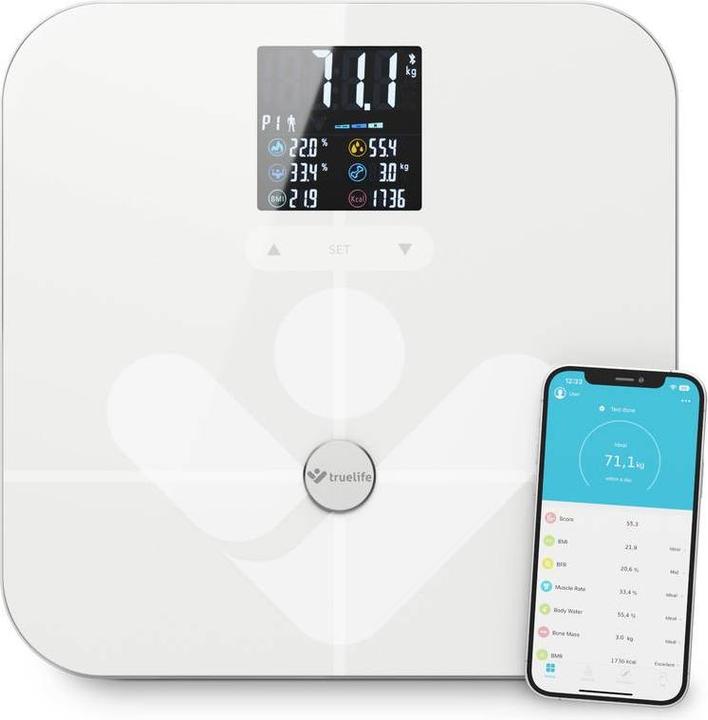 Actual product image Truelife Personal scale max. 180 kg FitScale W7 BT white retail (180 kg)