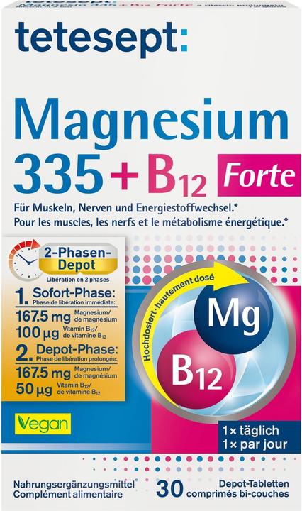 Tetesept Magnesium 335 + Vitamin B12 (5 Stück, Tabletten, 79 g)