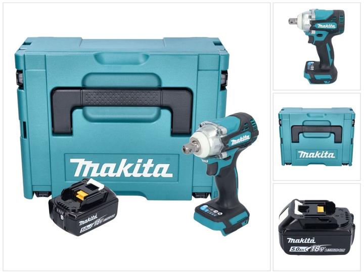 Image du produit Makita DTW 301 T1J Clé à choc sans fil 18 V 330 Nm 1/2" Brushless + 1x batterie 5,0 Ah + Makpac - sans (Fonctionnement sur batterie)