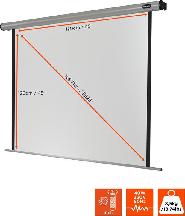 Actual product image Celexon Motor, Home Cinema, Screen, 1:1 (66.93", 16:9)