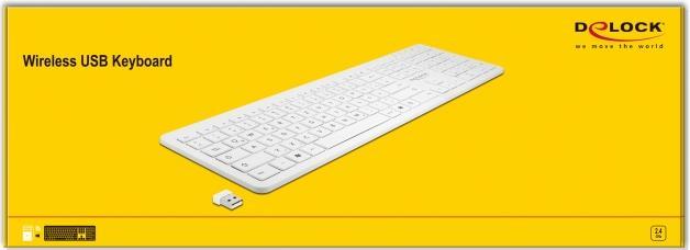 Actual product image Delock USB Keyboard 2.4 GHz wireless white (flat) (DE, Cable)