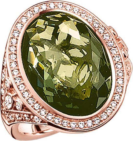 Produktbild Thomas Sabo Ring grün und weisse Zirkonia rosèvergoldet TR2022-416-6 (50, 925 Silber)