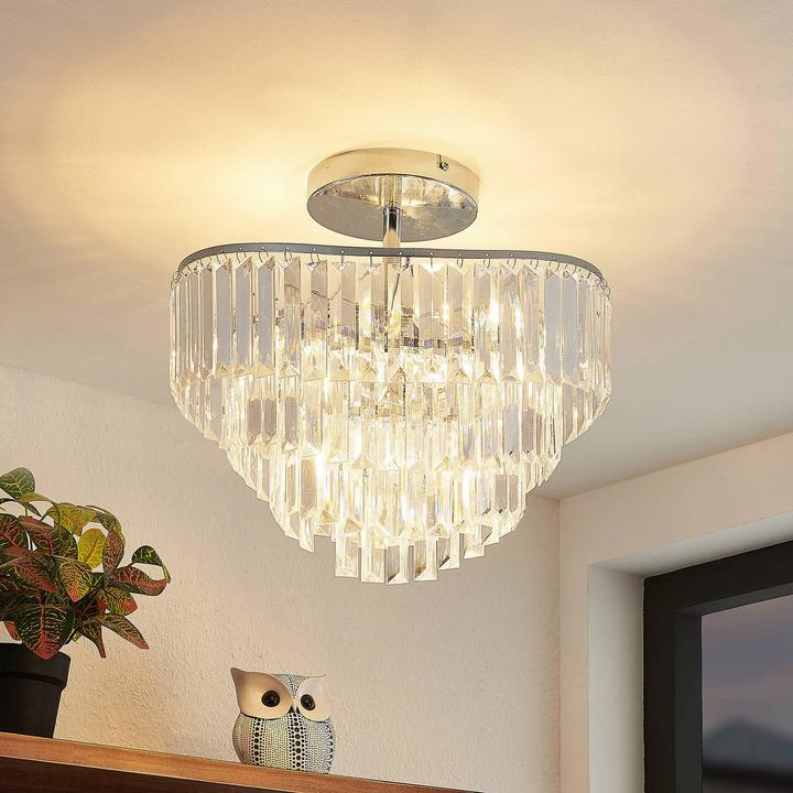 Produktbild Lindby Volina Deckenleuchte mit funkelndem Behang (37 cm)