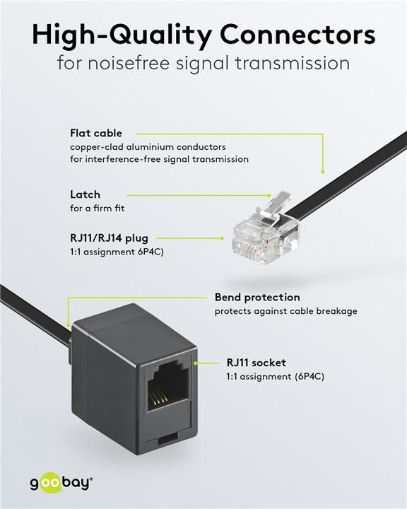 Produktbild Goobay Telefonverlängerungskabel