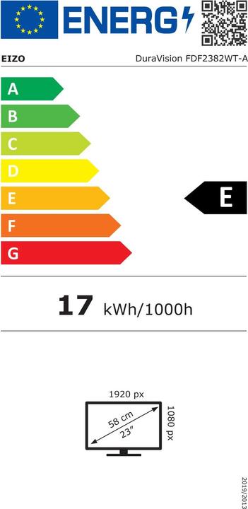 Etichetta energetica Eizo 58,0 cm (23") Touchscreen FDF2382WT-A M-Touch DP+HDMI al dettaglio (1920 x 1080 pixel, 23")