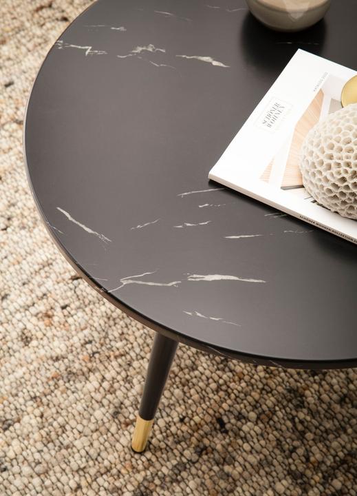 Produktbild FineBuy Couchtisch Sofatisch Marmor Optik 60 cm Wohnzimmertisch Rund Tisch (60 x 60 x 41 cm)