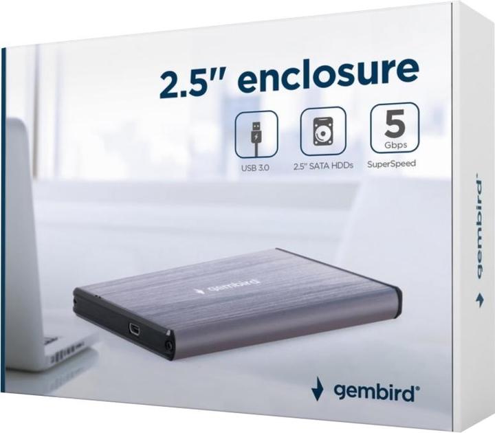 Produktbild Gembird USB 3.0 2.5" enclosure EE2-U3S-3-LG SATA, USB 3.0 (2.5")