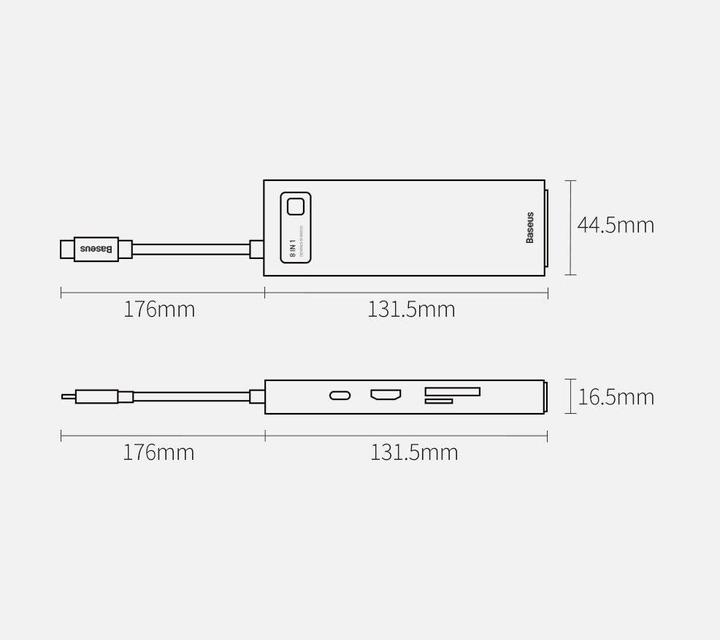 Produktbild Baseus Metal Gelam Series (USB-C, 8 Ports)