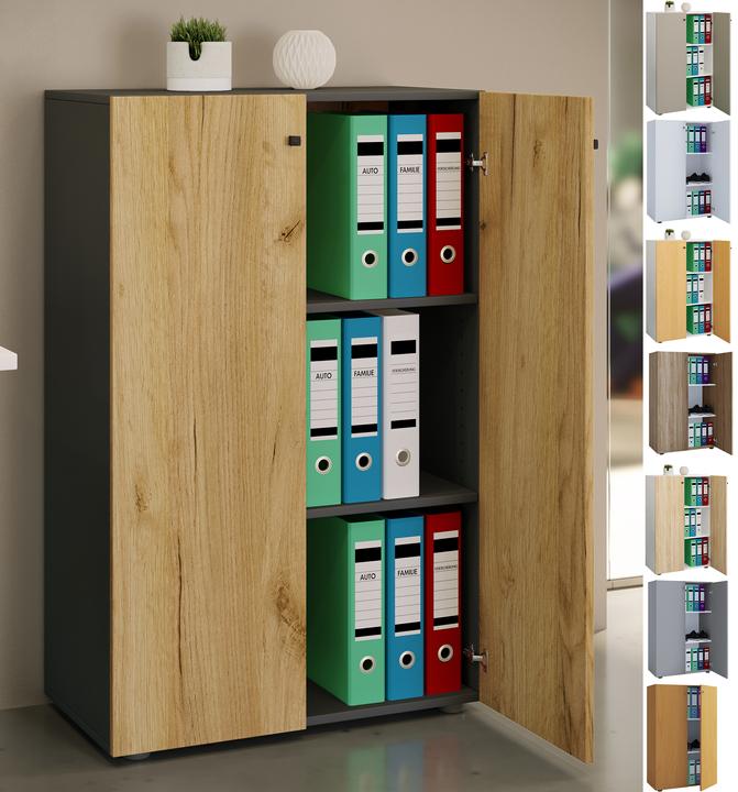 VCM Armadio per ufficio Armadio per archiviazione Lona 3 scomparti (70 x 111 x 38 cm)
