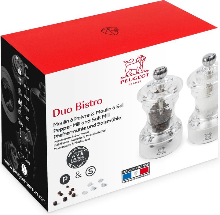 Produktbild Peugeot BISTRO Duo Acryl 10cm (Pfeffer, Salz)