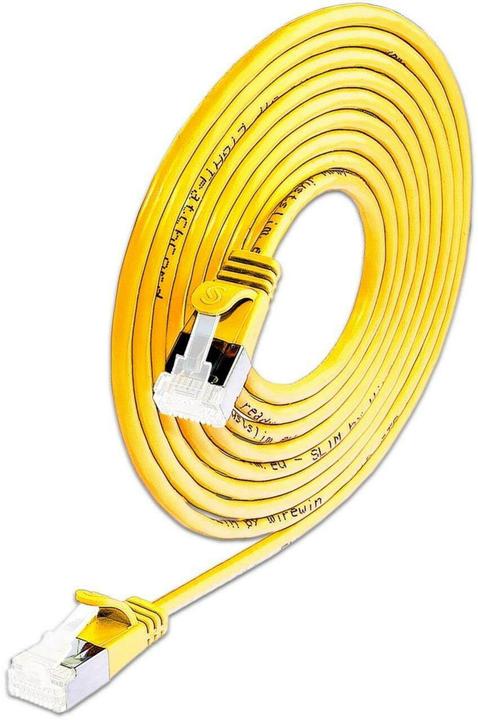Produktbild SLIM Slimpatchkabel RJ-45, Cat 6A, U/FTP, 0.15 m, Gelb (U/FTP, CAT6a, 0.15 m)