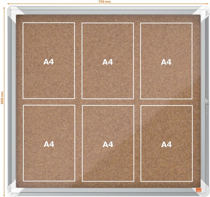 Actual product image Nobo Lockable Notice Board Premium Plus Indoor Cork (Bulletin board)