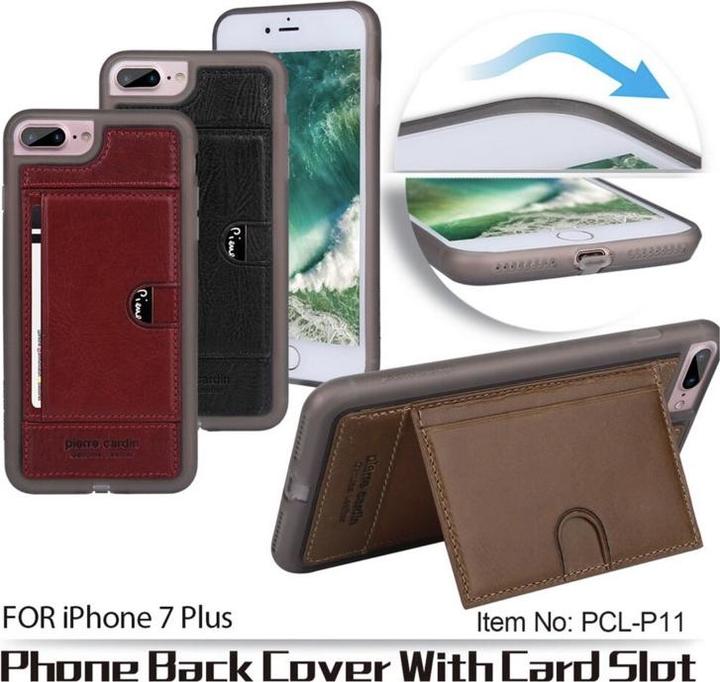 Image du produit Pierre Cardin iPhone 7 Plus / 8 Plus – Leder Case mit Kartenfach aussen, Rot (Apple iPhone 8 Plus, Apple iPhone 7 Plus)