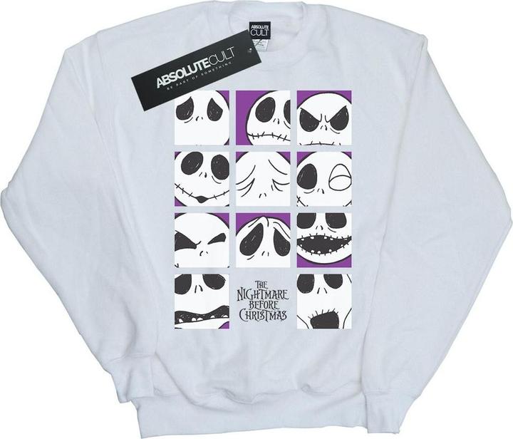 Disney Nightmare Before Christmas Many Faces Of Jack Squares Sweatshirt Mädchen