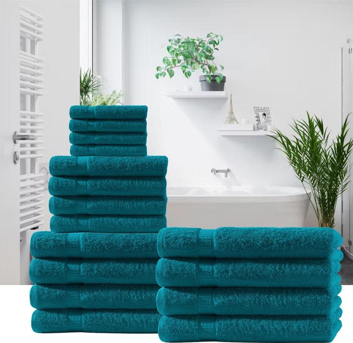 Casativo Set of 4 towels petrol (50 x 100 cm)
