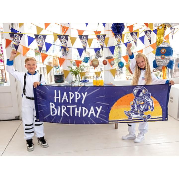 Actual product image Boland Polyester Banner Space 'Happy Birthday' 50 x 180 cm