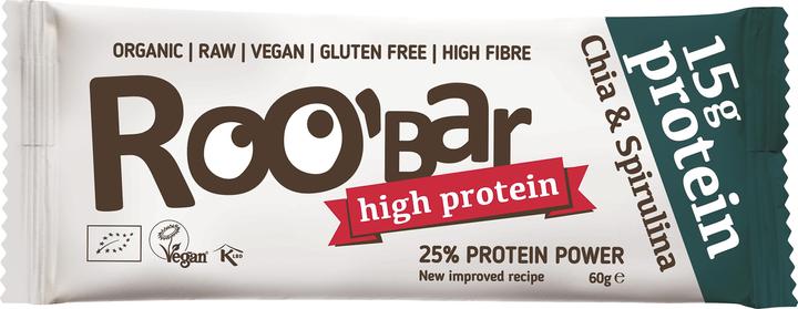 Roobar Chia & Spirulina Protein Raw Food Bar Organic (1 pz., 60 g)
