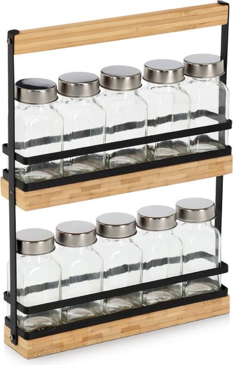 Produktbild Zeller Present Gewürzständer 11-teilig Glas Metall Bambus 22.7x4.7x30.5 cm