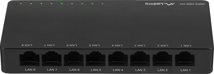 Actual product image Lanberg DSP2-1008-12V Network Switch Unmanaged Gigabit Ethernet (10/100/1000) (8 Ports)