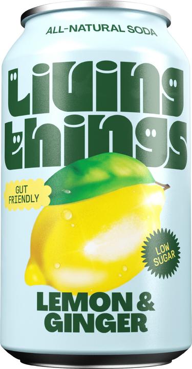 Actual product image Living Things Soft-Drinks Lemon & Ginger 12 x 0.33 l (12 x 33 cl)