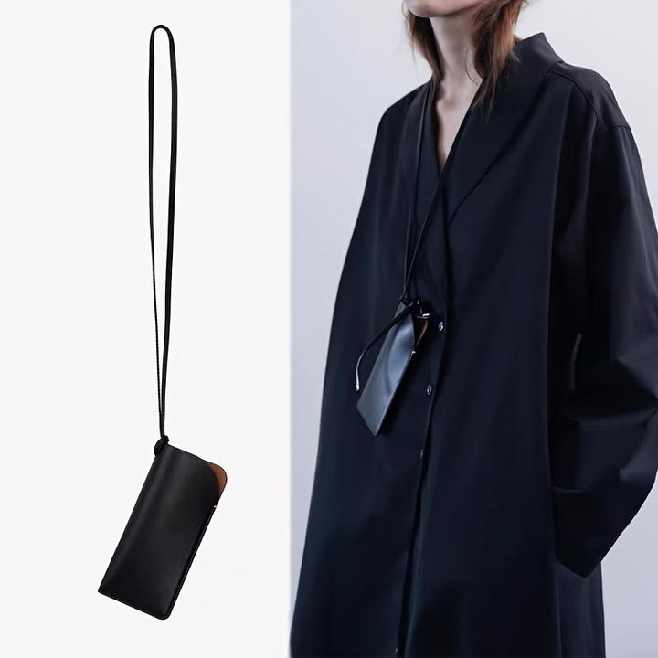 Only-Bags.Store PU Leder Brillenetui, verstellbarer Nackenriemen Sonnenbrillenhalter, Mode Accessoire hängende