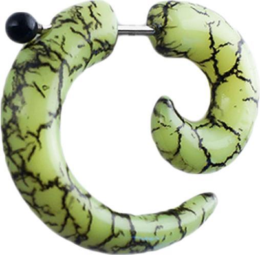 Image du produit Star Piercing Fausse spirale avec motif marbré vert (Acrylique, sans laiton)