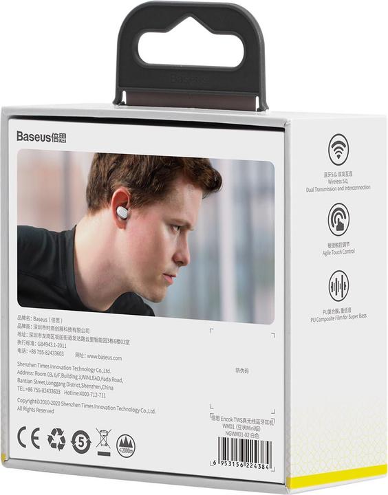 Image du produit Baseus Ecouteurs sans fil Encok WM01 (blanc) (5 h, Sans fil)