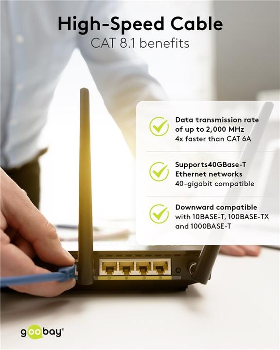 Produktbild Goobay Netzwerkkabel (S/FTP, CAT8.1, 5 m)
