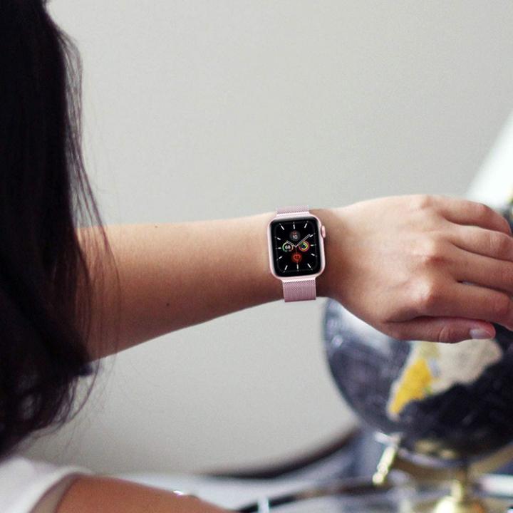 Immagine prodotto Tech Cinturino per smartwatch Apple 1/2/3, colore rosa, 42 mm (Acciaio inossidabile, Apple Watch SE)