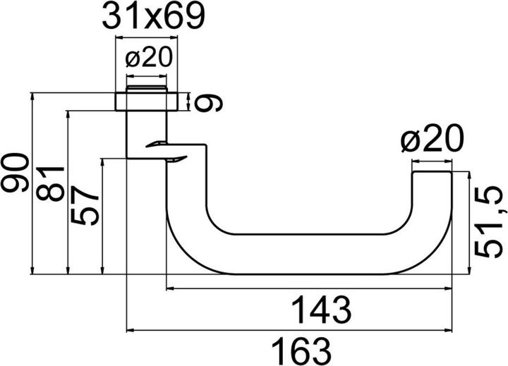 Produktbild Dormakaba Türdrücker-Halbgarnituren OGRO 8100 A FS (Türgriff)