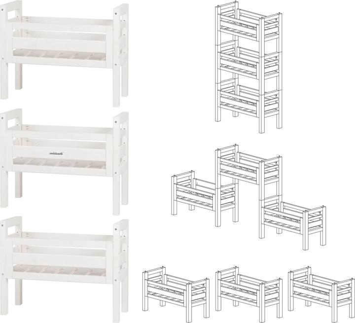 Actual product image Needs&Wants Multi-Pflanzenständer "Placy1" mit 3 Kästen, Fichte (weiss)